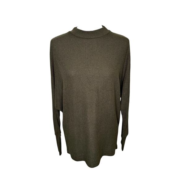 Matty M Forest Green Mock Turtleneck Dolman Sleeve Soft Tunic Sweater Small - Picture 1 of 6